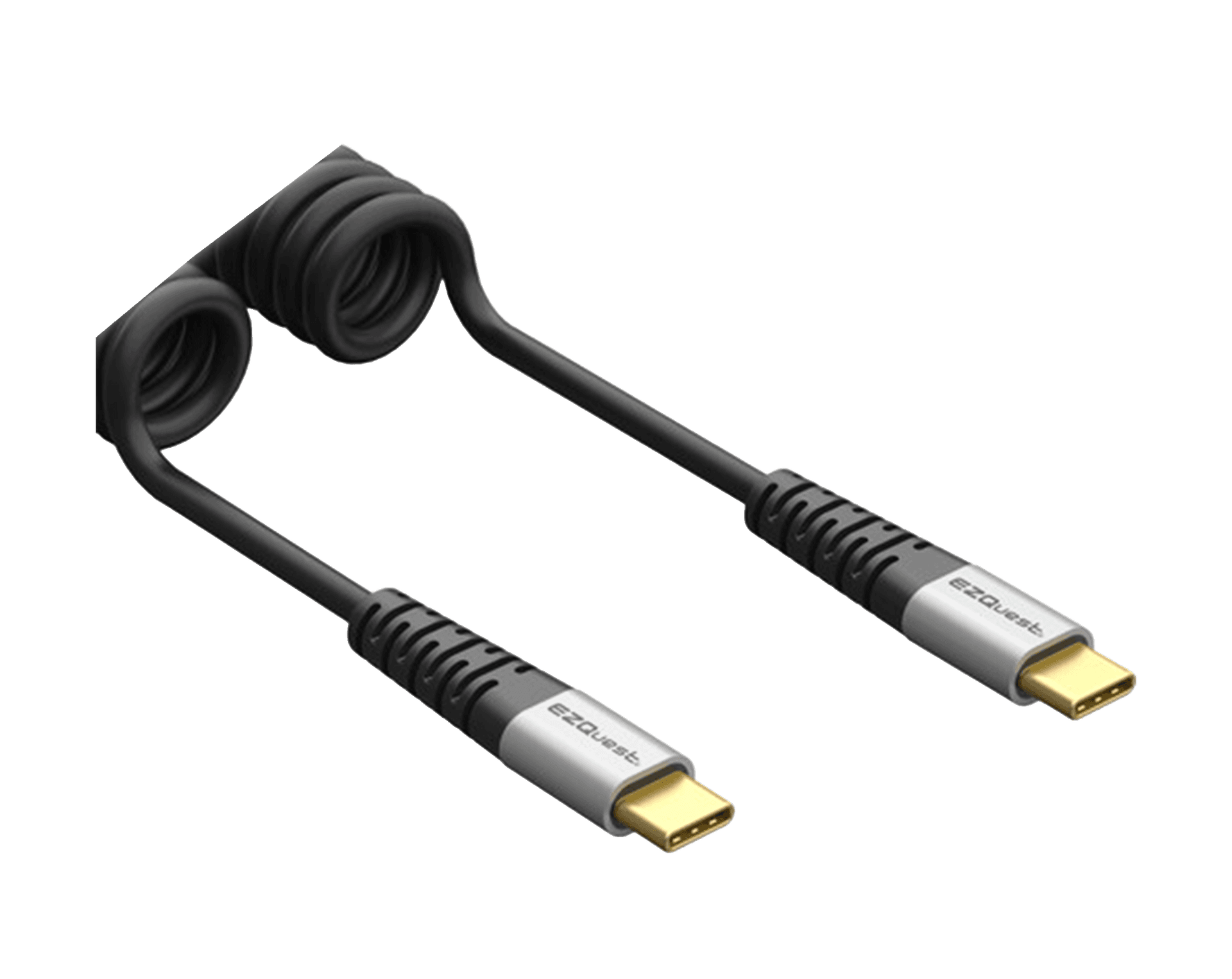 Cable en espiral USB-C a USB-C (100W) - EZQuest